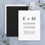 Modern Minimal svartvit monogram Bröllop Inbjudningar<br><div class="desc">Slimmad, chic och elegant, denna svarta och vita, minimala bröllopsinbjudan i Monogram är lätt personlig med ditt bröllop initialer och perfekt för en modern, sofistikerad affär i modern sans serif-typografi. Tack så mycket för att ni stöder vårt småföretag. Vi uppskattar det, verkligen! Vi är så lycklig att ni kärlek denna...</div>