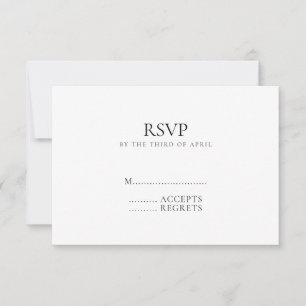 Modern Minimal svartvit monogram Bröllop OSA Kort