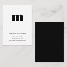 Modern Minimal svartvit monogram svart vit Brev, i