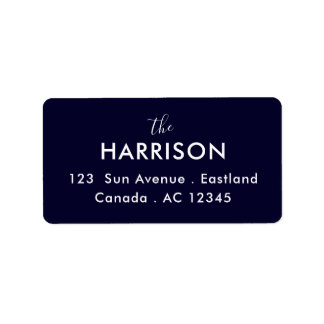 Modern Minimal Teal Blue Elegant Address Design Adressetikett