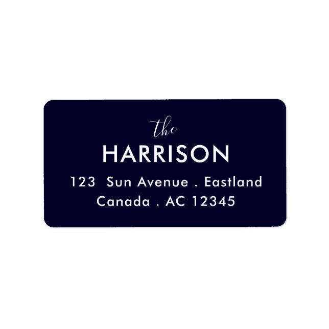 Modern Minimal Teal Blue Elegant Address Design Adressetikett (Framsidan)