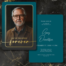 Modern Minimal Teal Photo Pension Party