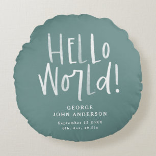 Modern minimal teatertypografi baby rund kudde