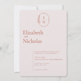 Modern Minimal | Terracotta & Blush Bröllop Inbjudningar