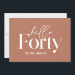 Modern minimal terracotta enkel 40-årsdag inbjudningar<br><div class="desc">Modern minimal typografi,  enkel terracotta och vit 40-årsinbjudan. En del av en contemporary.</div>