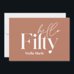 Modern minimal terracotta enkel 50-årsdag inbjudningar<br><div class="desc">Modern minimal typografi,  enkel terracotta och vit 50-årsinbjudan. En del av en contemporary.</div>
