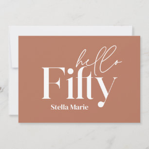 Modern minimal terracotta enkel 50-årsdag inbjudningar