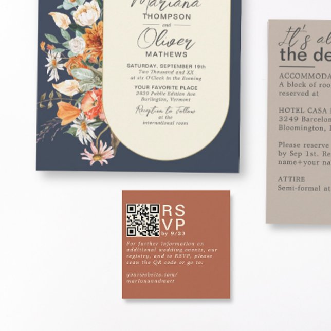 Modern Minimal Terracotta OSA QR-kodkort Tilläggskort (Skapare uppladdad)