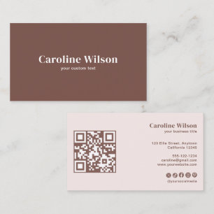 Modern Minimal Terracotta QR-Professionell Visitkort
