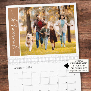 Modern Minimal Terrakotta En Foto Familj Kalender