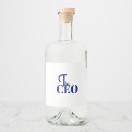 Modern Minimal The CEO Blue Spritflaskor Etikett