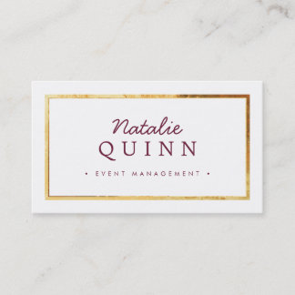 MODERN MINIMAL toppen snyggt guld gräns burgundy Visitkort