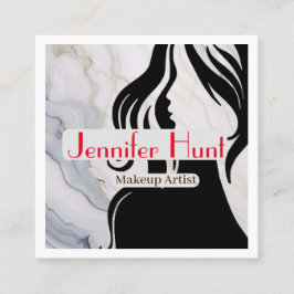 Modern minimal Trendig Makeup Artist QR-kod Fyrkantigt Visitkort