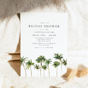 Modern minimal Tropical Beach Handflatan Möhippa Inbjudningar