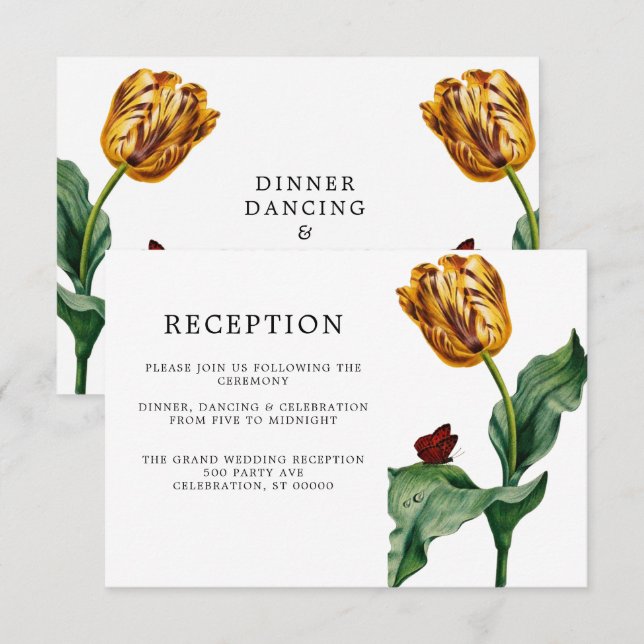 Modern Minimal Tulip | Bröllopapport (Fram/baksida)