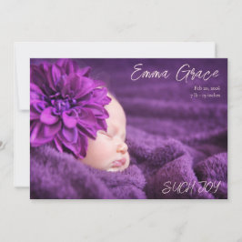 Modern Minimal Two Photo Birth Announcement Meddelande