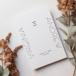 Modern Minimal Tyography Big Namn Photo Spara Datumet