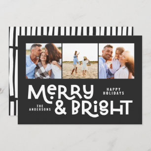 Modern minimal typografi 3 bild Juldag roligt Julkort