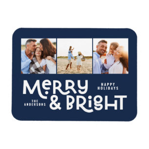 Modern minimal typografi 3 bild Juldag roligt Magnet