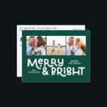 Modern minimal typografi 3 bild Juli roligt H Helg Vykort<br><div class="desc">Allt kanske inte är lugn,  men allt kan fortfarande vara ljust med denna roligt moderna,  färgstarka julkort. Med utrymme för 3 kvadratfotografier,  tillgängligt i ett urval av färg.</div>