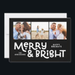 Modern minimal typografi 3 bild Juli roligt Ho Julkort<br><div class="desc">Allt kanske inte är lugn,  men allt kan fortfarande vara ljust med den här roligten svart och vitt,  modernt grafikkort med svart och vitt design. Med utrymme för 3 kvadratfotografier,  tillgängligt i ett urval av färg.</div>