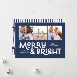 Modern minimal typografi 3 bild Juli roligt Ho Julkort