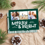 Modern minimal typografi 3 bild Juli roligt Ho Julkort<br><div class="desc">Allt kanske inte är lugn,  men allt kan fortfarande vara ljust med denna roligt grönt,  ett modernt,  färgstarkt julkort. Med utrymme för 3 kvadratfotografier,  tillgängligt i ett urval av färg.</div>