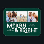 Modern minimal typografi 3 bild Juli roligt Ho Magnet<br><div class="desc">Allt kanske inte är lugn,  men allt kan fortfarande vara ljust med denna roligt moderna,  färgstarka julkort. Med utrymme för 3 kvadratfotografier,  tillgängligt i ett urval av färg.</div>