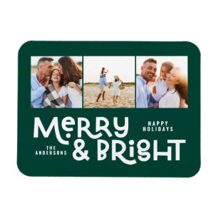 Modern minimal typografi 3 bild Juli roligt Ho Magnet