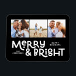 Modern minimal typografi 3 bild Juli roligt M Magnet<br><div class="desc">Allt kanske inte är lugn,  men allt kan fortfarande vara ljust med denna roligt moderna,  färgstarka julkort. Med utrymme för 3 kvadratfotografier,  tillgängligt i ett urval av färg.</div>