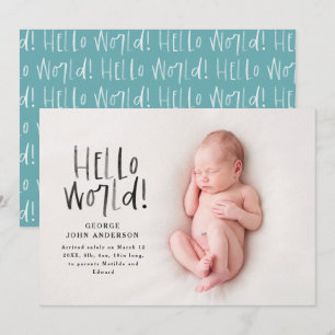 Modern minimal typografi av chicen, foto vid födse meddelande
