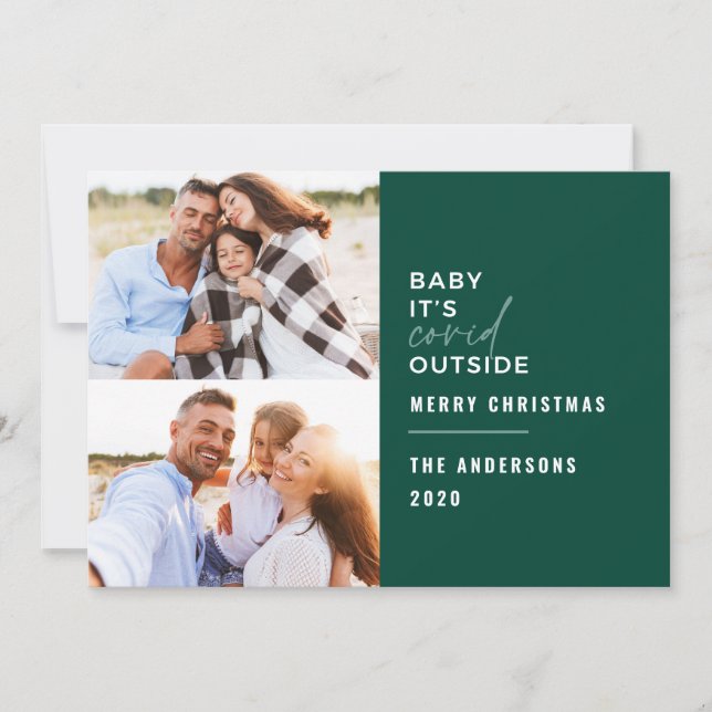 Modern minimal typografi, baby, är ett levande fot julkort (Framsida)