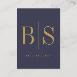 Modern minimal typografi, blå och Guld Visitkort