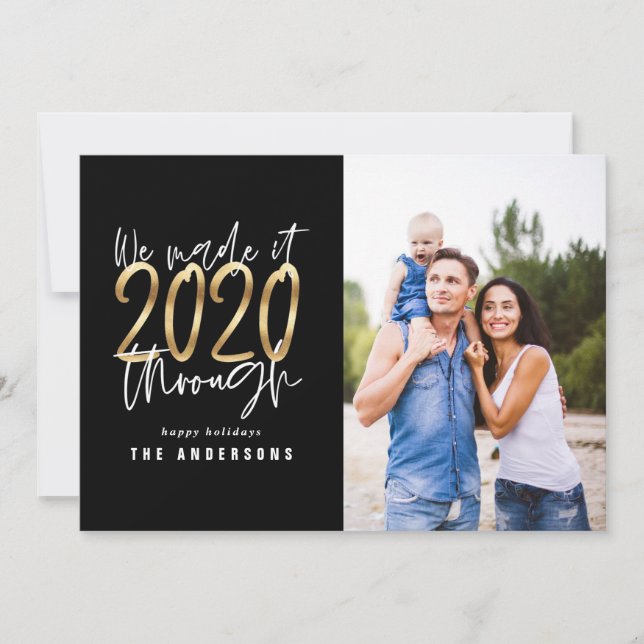 Modern minimal typografi chic guld jul julkort (Framsida)