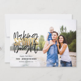 Modern minimal typografi chic guld jul julkort