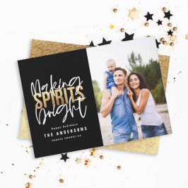 Modern minimal typografi chic guld jul julkort