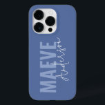 Modern minimal typografi, dammig blå elegant<br><div class="desc">Modern,  minimal typografi,  dammiga blå och vit elegant,  enkel,  unik personlig-telefonfodral.</div>