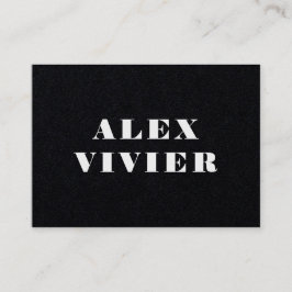 Modern minimal typografi - djup svart visitkort