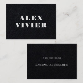 Modern minimal typografi - djup svart visitkort