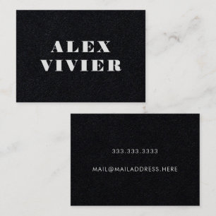 Modern minimal typografi - djup svart visitkort