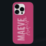 Modern minimal typografi elegant för giftig rosa<br><div class="desc">Modern,  minimal typografi,  giftig rosa och vit elegant,  enkel,  unik personlig-telefonfodral.</div>