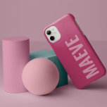 Modern minimal typografi elegant för giftig rosa<br><div class="desc">Modern,  minimal typografi,  elegant för gigantisk rosa,  enkel,  unik personlig-telefonhyttdesign.</div>