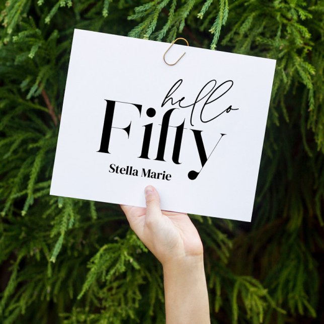 Modern minimal typografi enkel 50-årsdag inbjudningar (Skapare uppladdad)