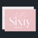 Modern minimal typografi enkel 60-årsdag inbjudningar<br><div class="desc">Modern minimal typografi,  enkel giftig rosa och vit 60-årsinbjudan. En del av en contemporary.</div>