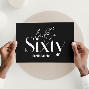 Modern minimal typografi enkel 60-årsdag inbjudningar