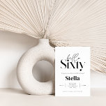 Modern minimal typografi enkel 60-årsdag inbjudningar<br><div class="desc">Modern minimal typografi - enkel fotosvart och vit 60-årsinbjudan. En del av en contemporary.</div>