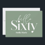 Modern minimal typografi enkel 60-årsdag inbjudningar<br><div class="desc">Modern enkel grönt för typografi och vit 60-årsinbjudan. En del av en contemporary.</div>