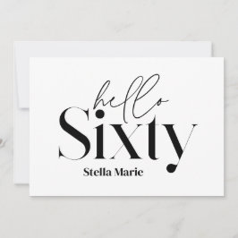 Modern minimal typografi enkel 60-årsdag inbjudningar