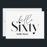 Modern minimal typografi enkel 60-årsdag inbjudningar<br><div class="desc">Modern minimal typografi - enkel svart och vit 60-årsinbjudan. En del av en contemporary.</div>