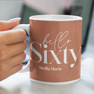Modern minimal typografi enkel 60-årsdag kaffemugg